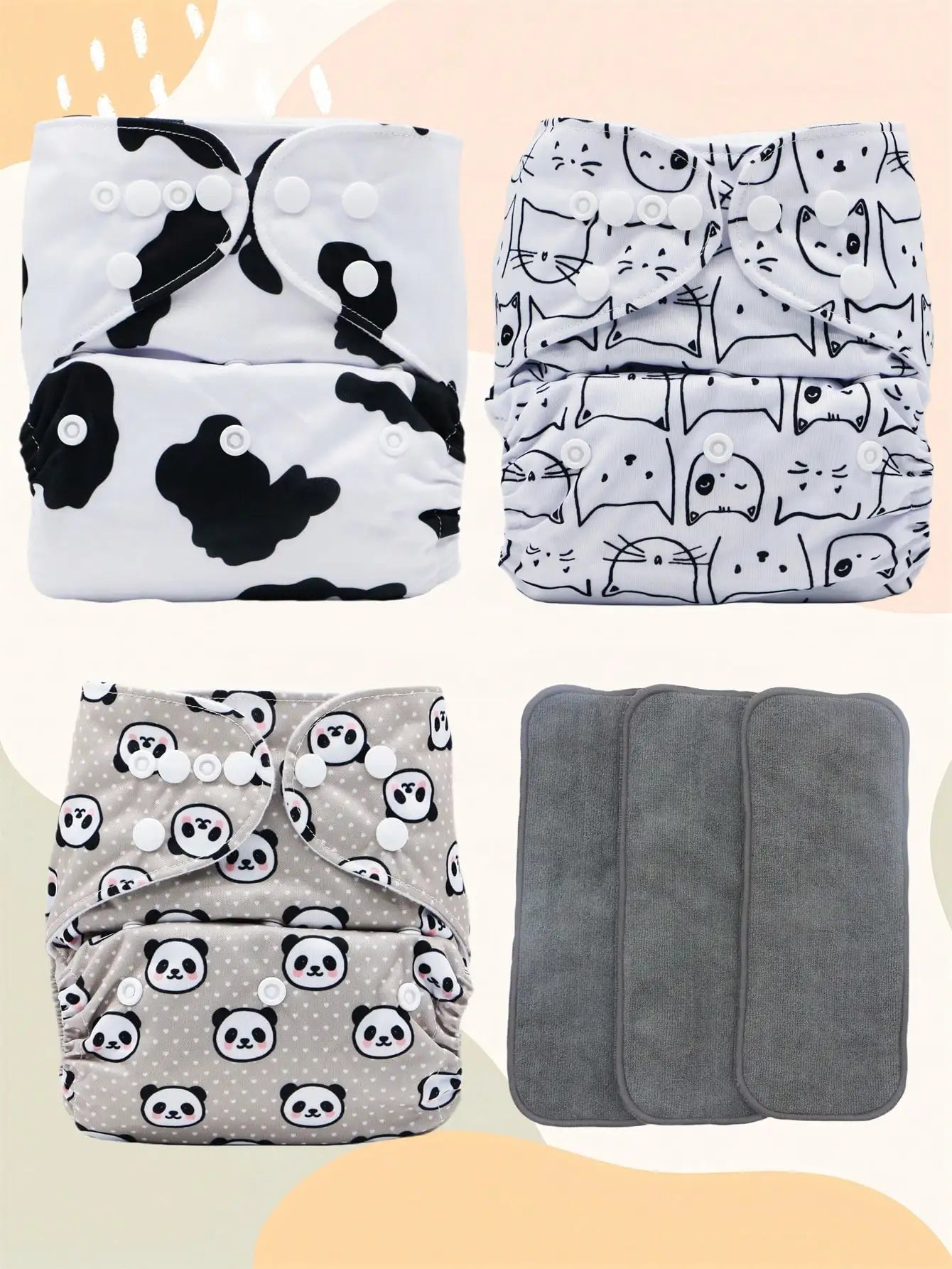 Baby Cloth Diapers With Microfiber Inserts For Newborns And Toddlers