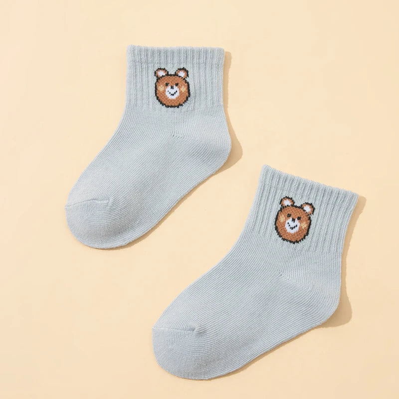 Cute Little Bear Socks Set For Babies Unisex All Seasons