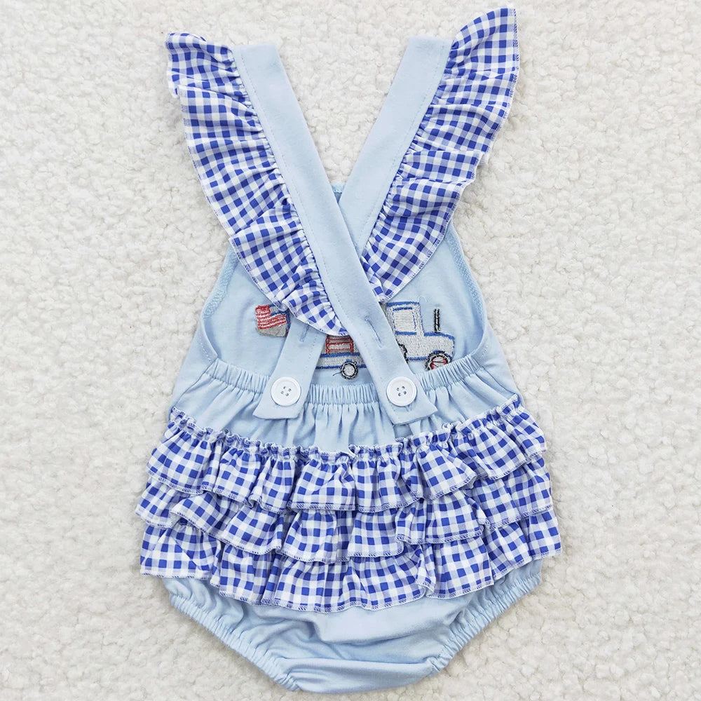 Cotton Baby Girls Rompers Bodysuits Festival Pattern Summer