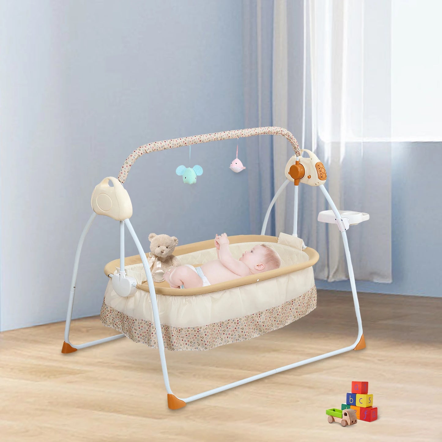 Electric Baby Cradle Foldable With Music Swing And Mosquito Net